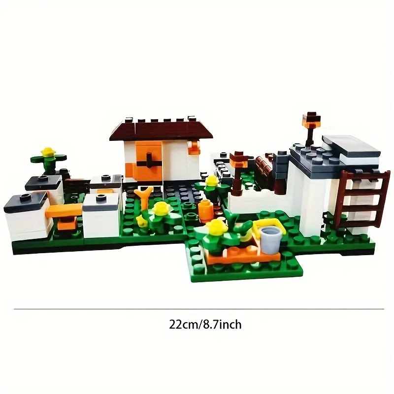 1000+ Creative Colorful Multi-Scene Village Farm War Horse Adventure Building Block Set, Multi-Structure Scene & Animal Elements