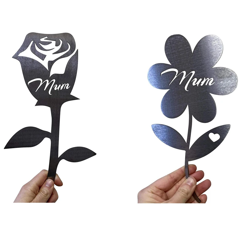 Mum Metal Iron Flower, Hand Forged Flower Garden Sculpture Rose Board Garden Art Home Decoration