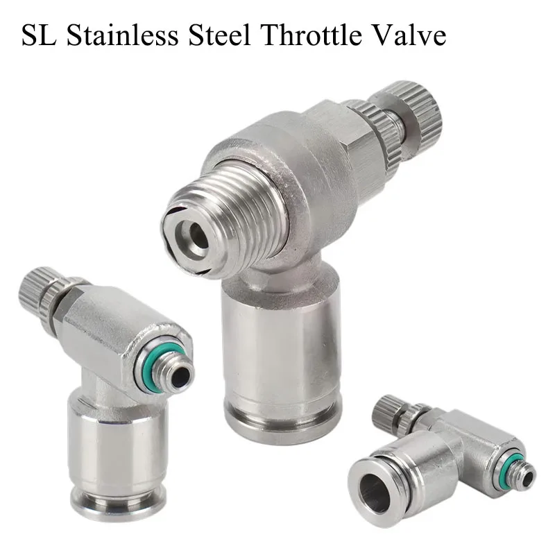 SL6-01 02 SL8-01 Pneumatic Fitting SL6-M5 304 Stainless Steel Throttle Valve Pressure Reduce Control Regulating SL10-02 SL12-02