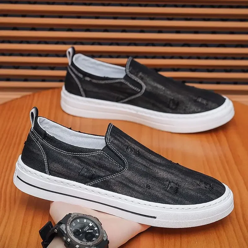 Men's Vulcanize Shoes Breathable Canvas New In Promotion Walking 2024 New Arrivals Cheap Liquidation Leisure Sneakers Male image 3