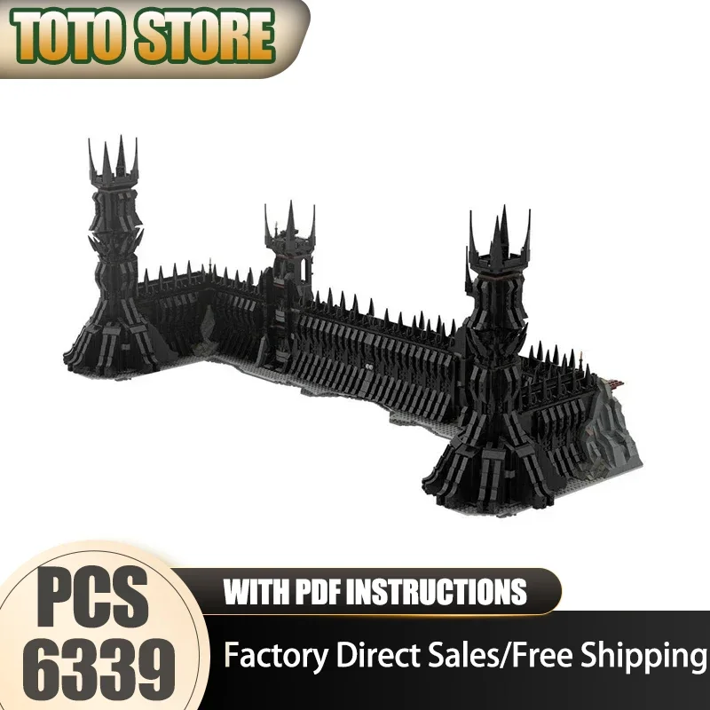 Magical Rings Movie Moc Building Blocks UCS Black Gate Model Technology Bricks DIY Assembly Street View Toys Construction Gifts