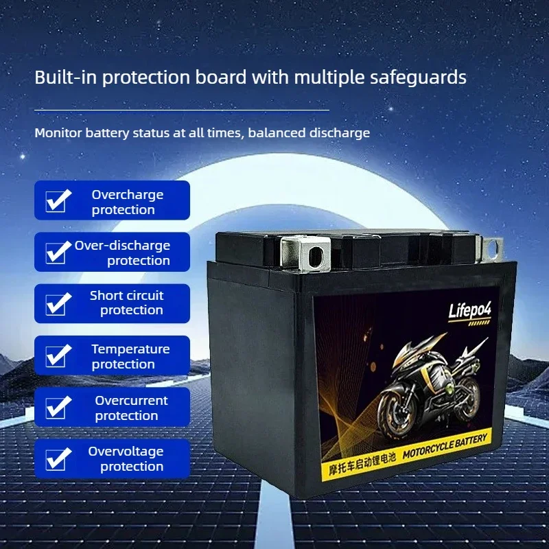 12.8V 30Ah LiFePO4 Starter Battery Built-in BMS Maintenance-Free High Power for Yamaha Suzuki Cruiser Scooter ATV UTV Jet Ski