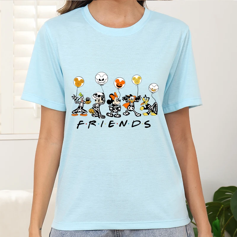 

Trends Woman Clothing Cartoon Female Disney Printed Summer Short Sleeve Tops T Shirt Y2k Custom Halloween Festival Clothes