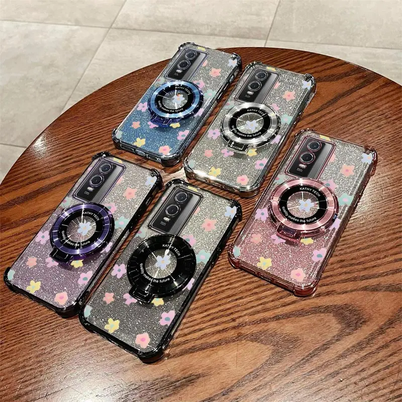 حبة حزام بريق لطيف الزهور حامل هاتف الحال بالنسبة لهواوي الشرف 9X برو 60 70 80 90 100 200 300 برو الترا Y9s حامل غطاء