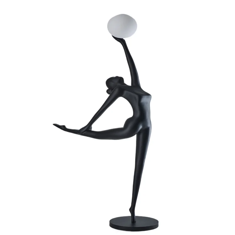 

Portrait art sculpture ball floor lamp, designer hotel living room lobby exhibition hall creative body ornament