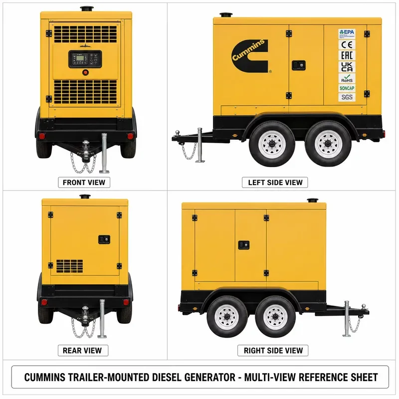 EPA for Weichai Generator Auto Start 15kw 20kw 30kw 50KVA 230v 65kva Open Frame Silent 50/60Hz 1500rpm ATS 12V