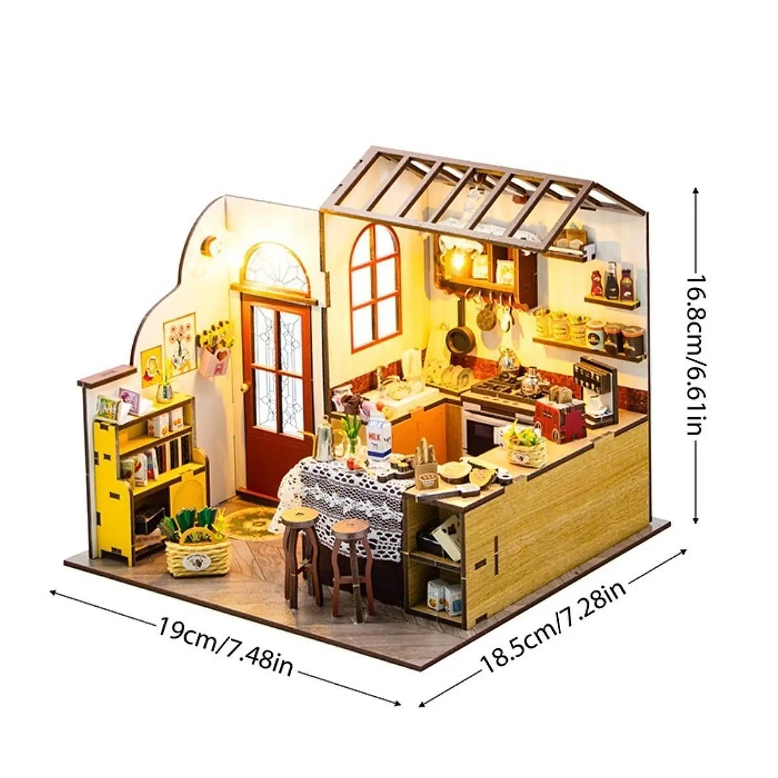 Colección de kits de casas de muñecas con muebles y accesorios, casa de muñecas de cocina para familiares y amigos, regalo creativo para el día de San Valentín