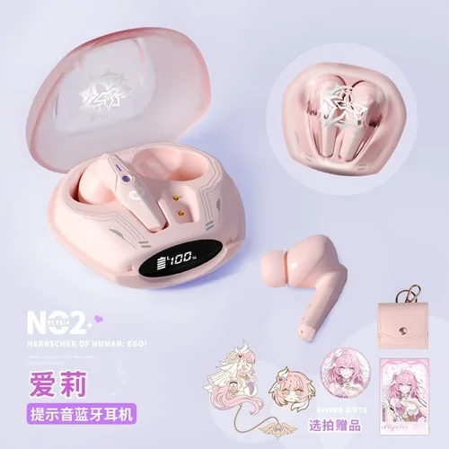Imagen 2 del producto Elysia-auriculares inalámbricos con Bluetooth, juego Honkai Impact 3, accesorio de Anime Miss Pink Elf, Herrscher of Human: Ego, accesorio de Cosplay