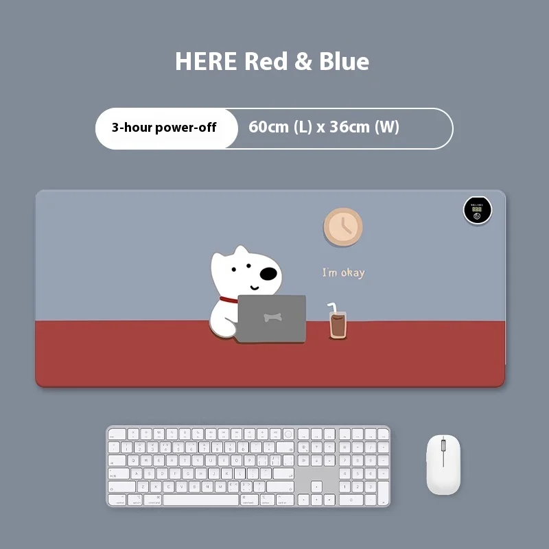 แผ่นรองเมาส์อุ่นขนาดใหญ่พิเศษสำหรับสำนักงาน แผ่นรองโต๊ะอุ่นสำหรับนักเรียนทำการบ้าน แผ่นรองมืออุ่น อุปกรณ์เสริมคอมพิวเตอร์