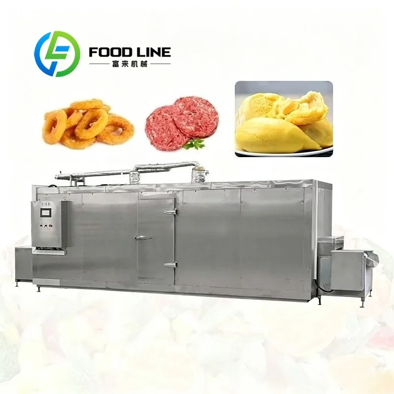 Tunnel Quick Freezing Machine Fast Pre-Cooling Function Shortens Startup Waiting Time For Morning Factory Production Shifts