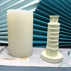 Leaning Tower of Pisa Silicone Mould Vintage Colosseum Concrete Crafts Mold Gypsum Cement Candle Travel Crafts Clay Mold