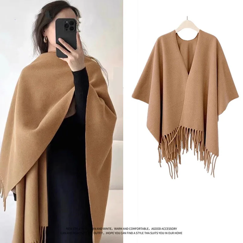 

Большой шарф-шаль для женщин на осень-зиму, утолщенный однотонный пашмина и клетчатый узор