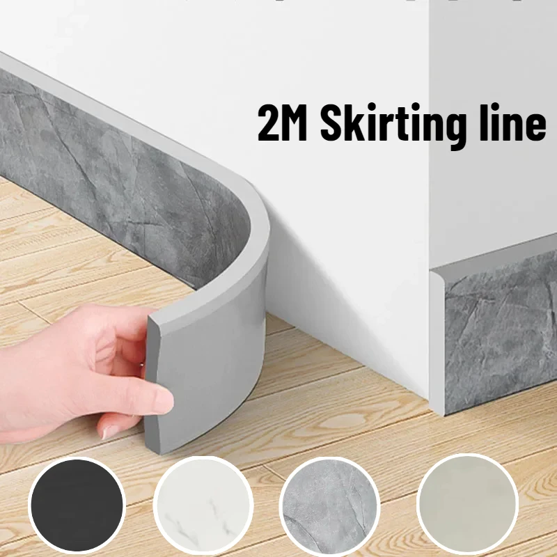 2M Waterproof Enclosure Self Adhesive Skirting Line 3D Wall Sticker Thickened Anti-collision Decoration Kid's Corner Line