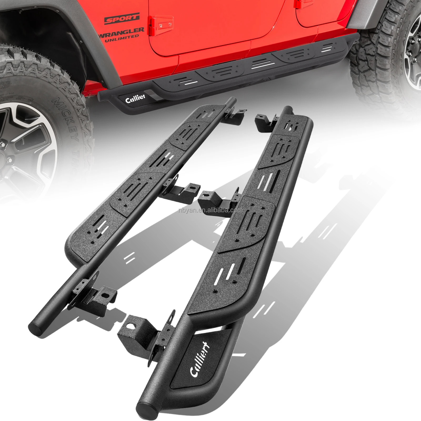 

2007-2018 для Jeep Wrangler JK 4-дверные подножки из нержавеющей стали, черная боковая ступенька для автомобилей Stubby