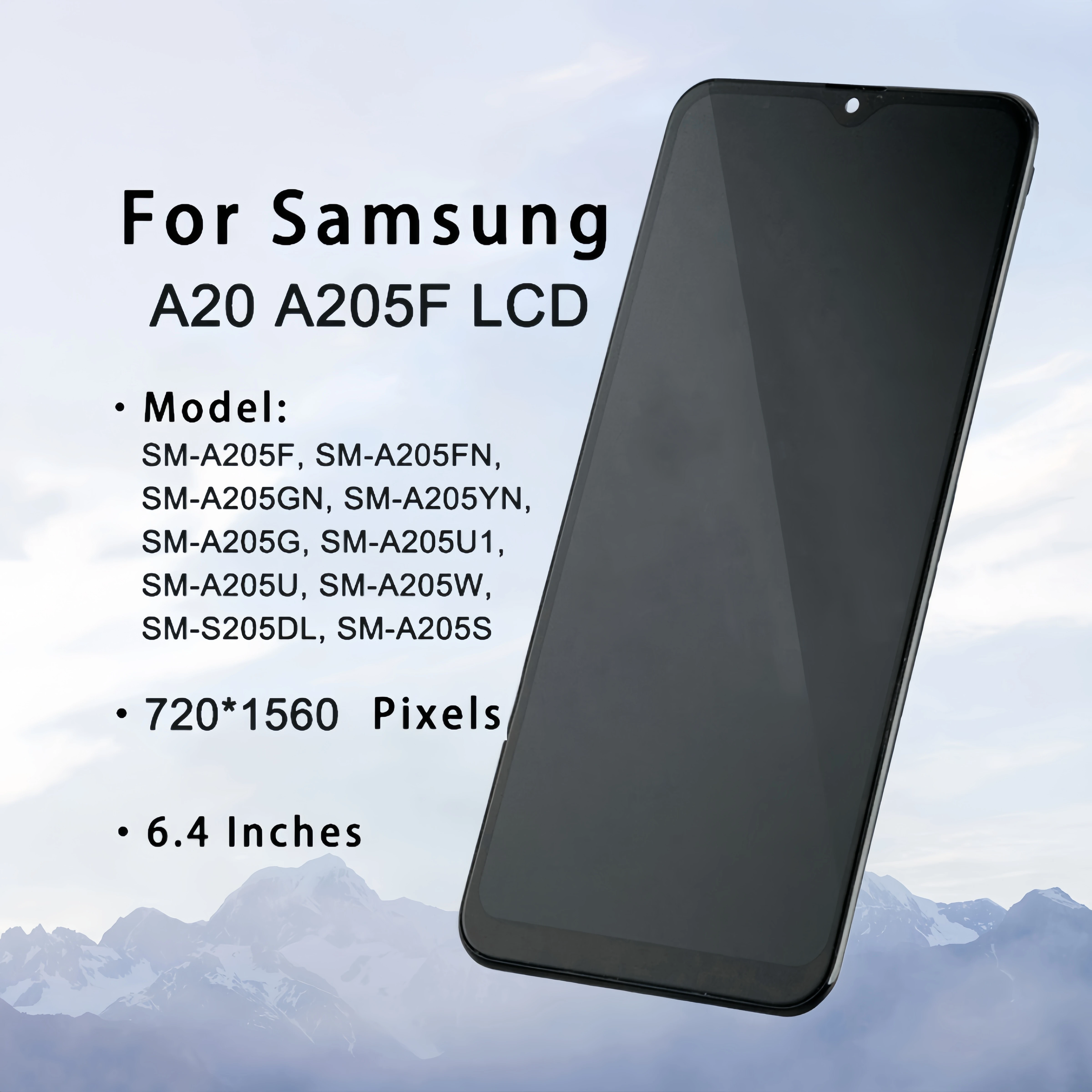 LCD Display Touch Screen Digitizer Assembly Replacement, Samsung Galaxy A20, A205, SM-A205F, A205FN, A205G, A205W, A205U