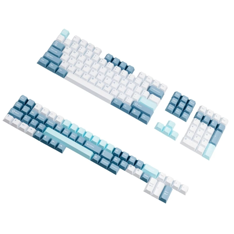 152 pçs keycaps duas cores branco azul keycap para 61 64 68 84 87 96 980 teclados mecânicos keycaps grosso pbt