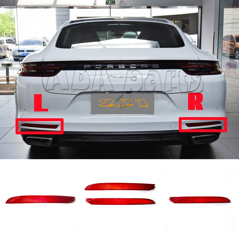 Fit 17-21 Porsche Panamera 971 Base Turbo GTS S Sport Side Rear Bumper Fog Reflector Left Right Pair 