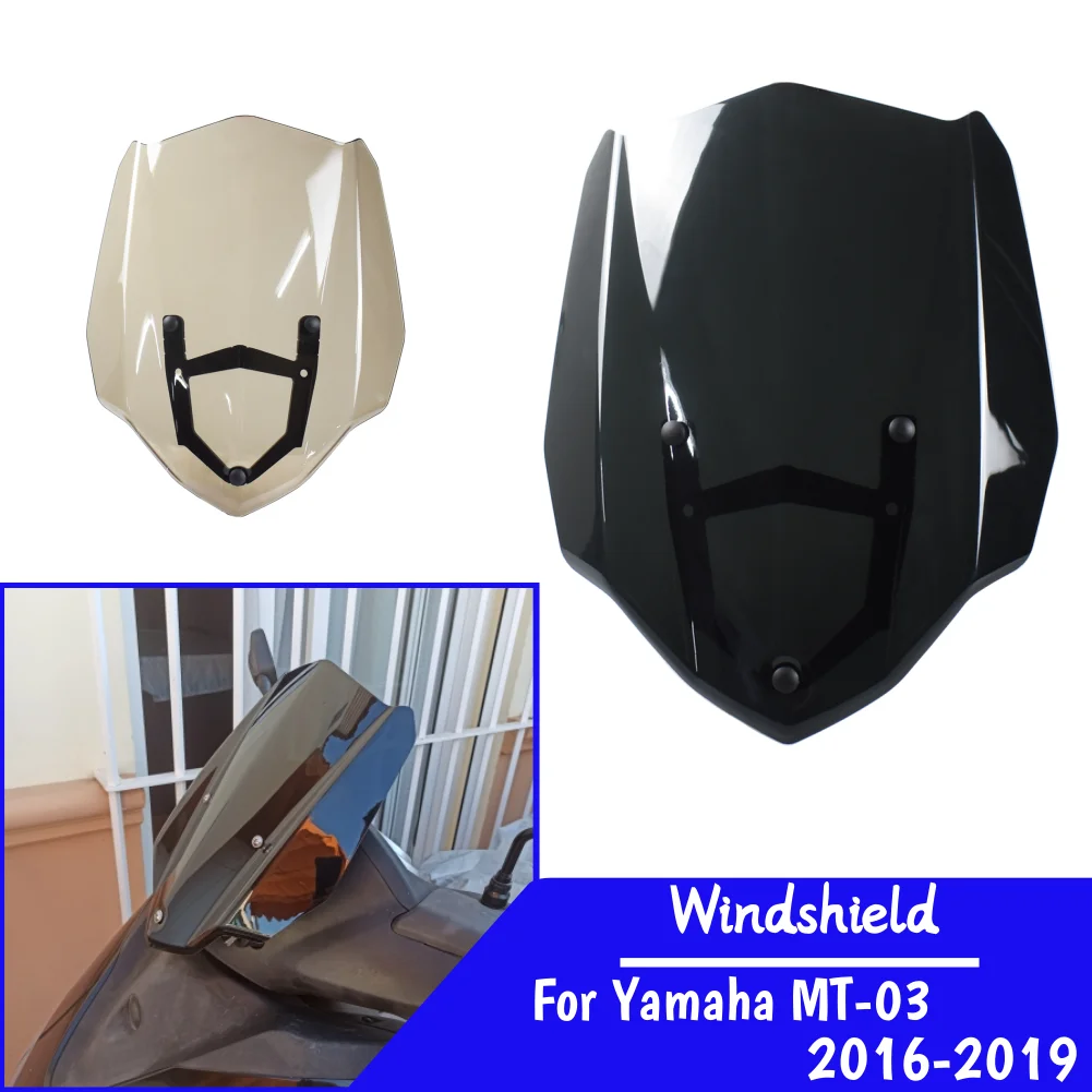 

Motorcycle Windshield Windscreen For Yamaha MT-03 MT03 2016-2019 Front Wind Shield Screen Air Deflectors For MT 03 Accessories