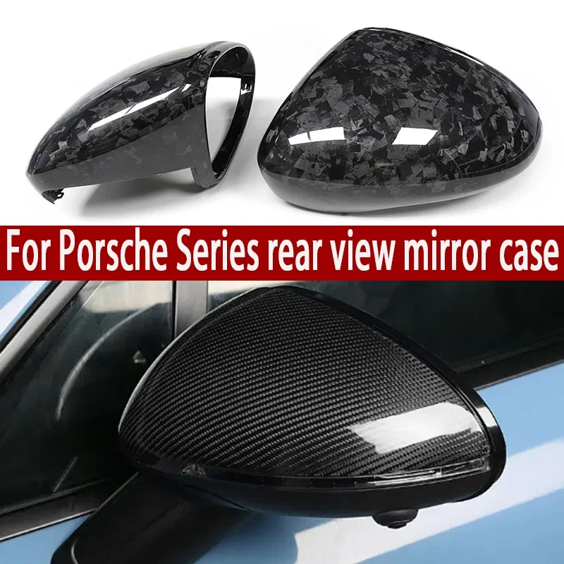 For Porsche Macan Panamera 971 Cayman Boxster 718  981 Cayenne 982 992 911 Dry carbon fiber rear view mirror housing case cover