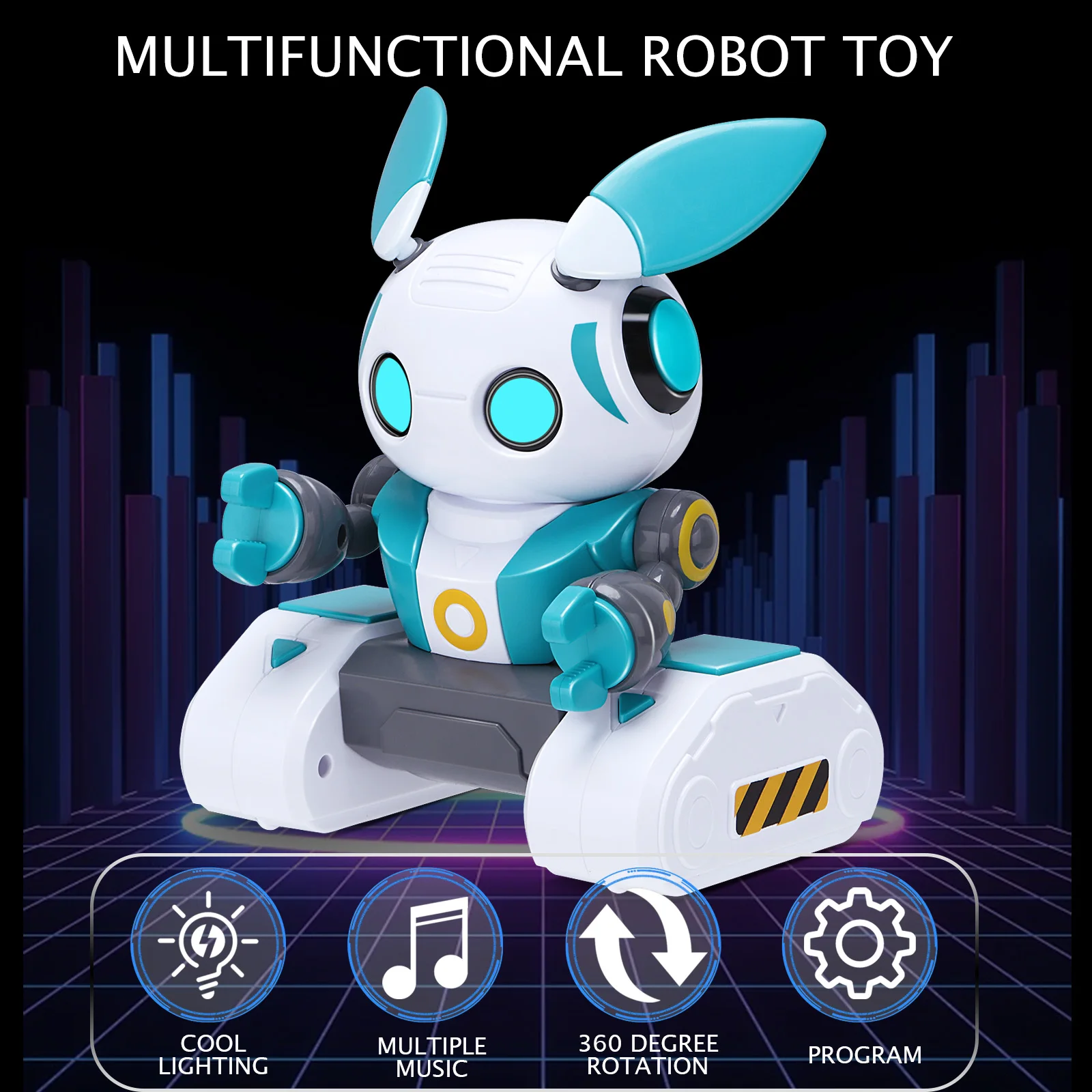 Kid's RC Wall-E Intelligent Robot Rabbit Gesture Sensing Simulation Robot Rabbit Lighting Music Remote Control Toy