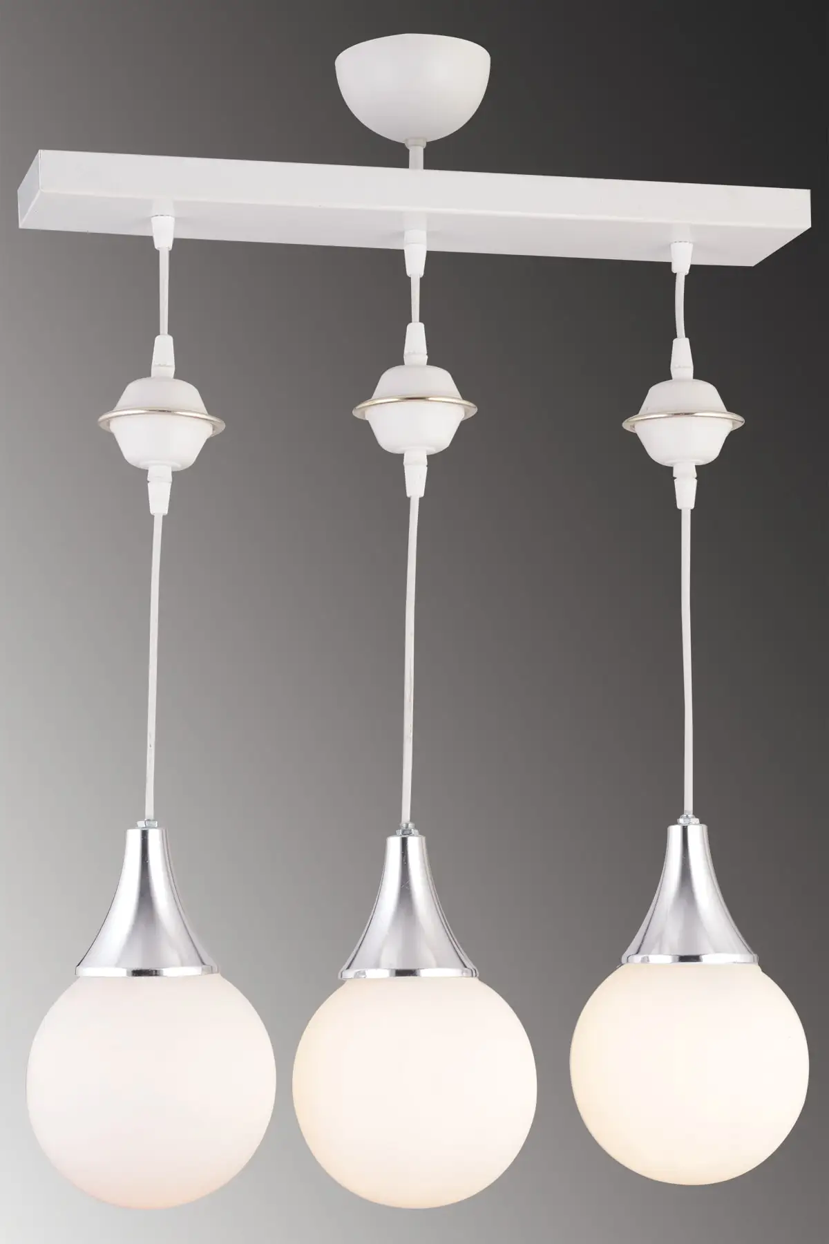 

White glazed chrome down luxury chandelier