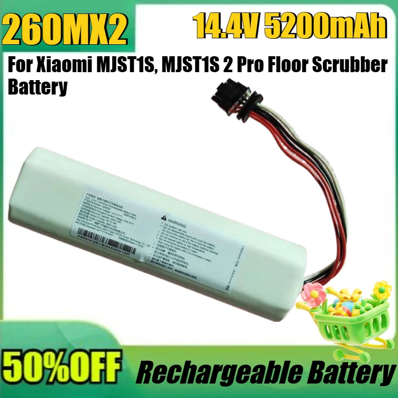 

New 14.4V 5200mAh 260MX2 High Quality Battery for Xiaomi MJST1S, MJST1S 2 Pro Floor Scrubber Battery