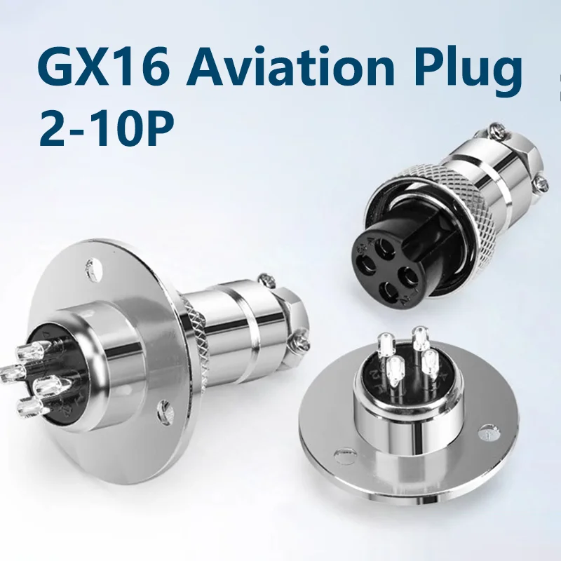 

5/20/100PCS GX16 2 3 4 5 6 7 8 9 10pin Flange Mounting 3-Hole Fixing Aviation Connector Plug&Socket Circular Connectors