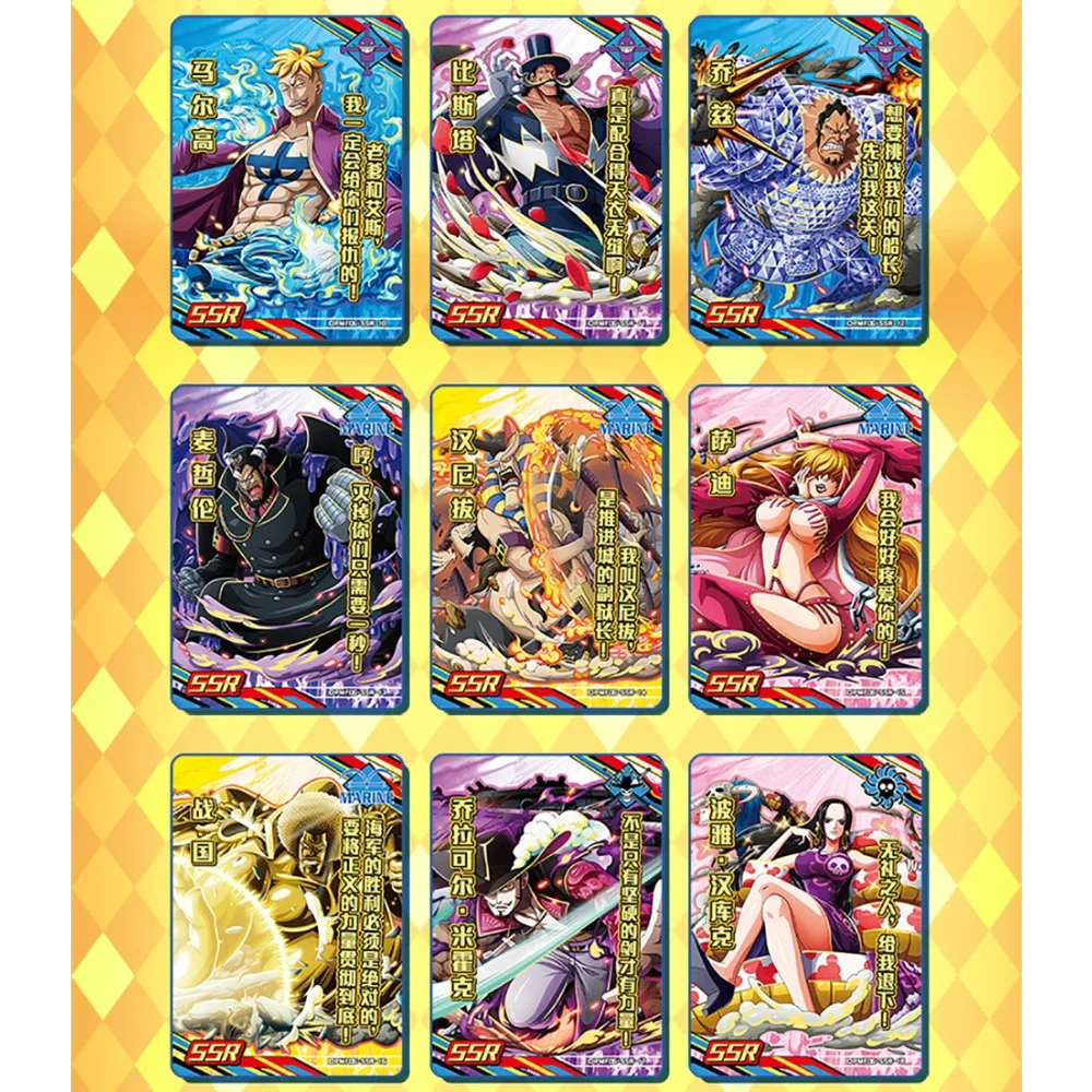 ONE PIECE Collection Cards Highly Loved Welcomed Anime Figures Luffy Colorful Special Effects Hot Stamping Gold Cards Kids Gifts