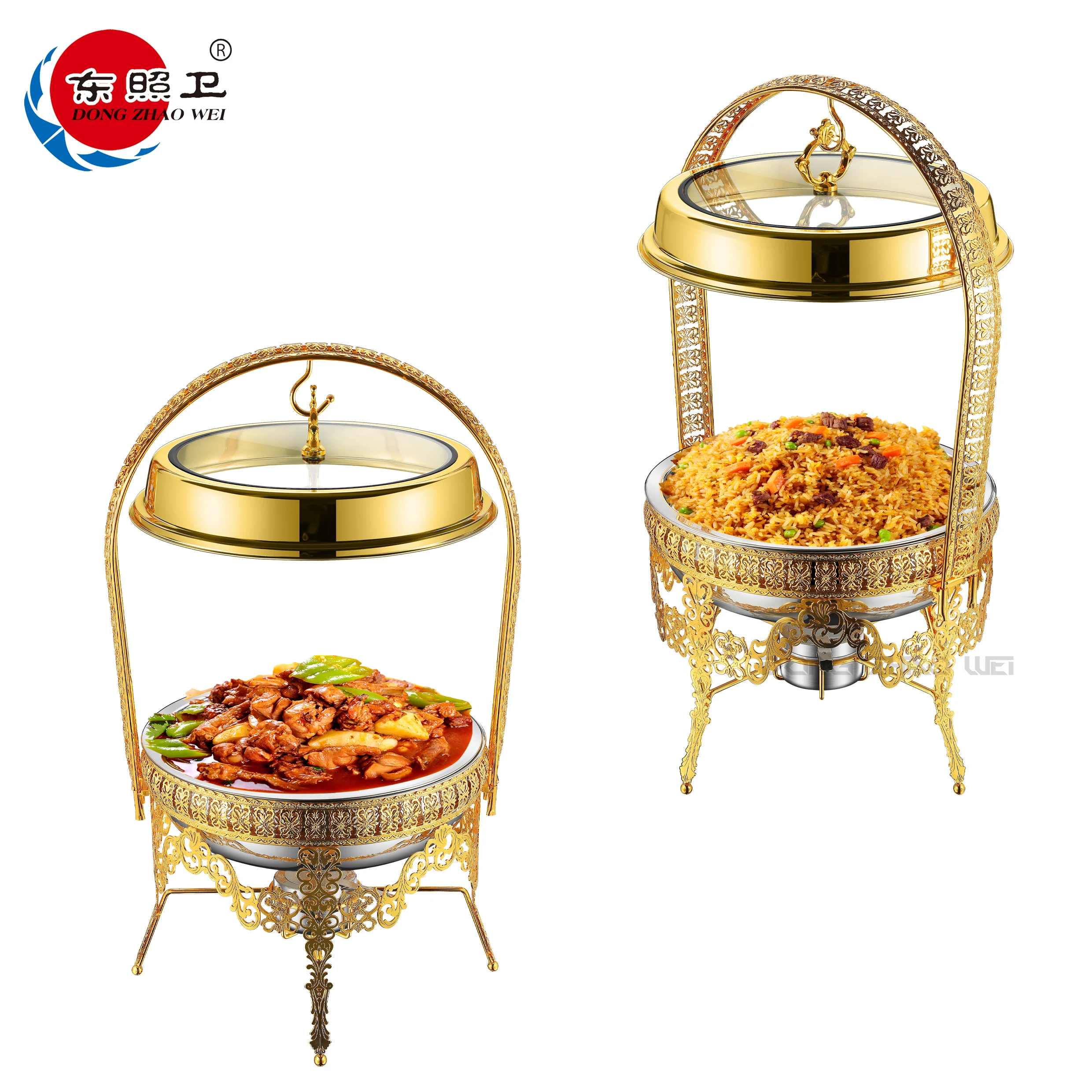 Luxury Chafing Dish Buffet Set Luxury Gold Stainless Steel Food Warmer For Hotel Buffet