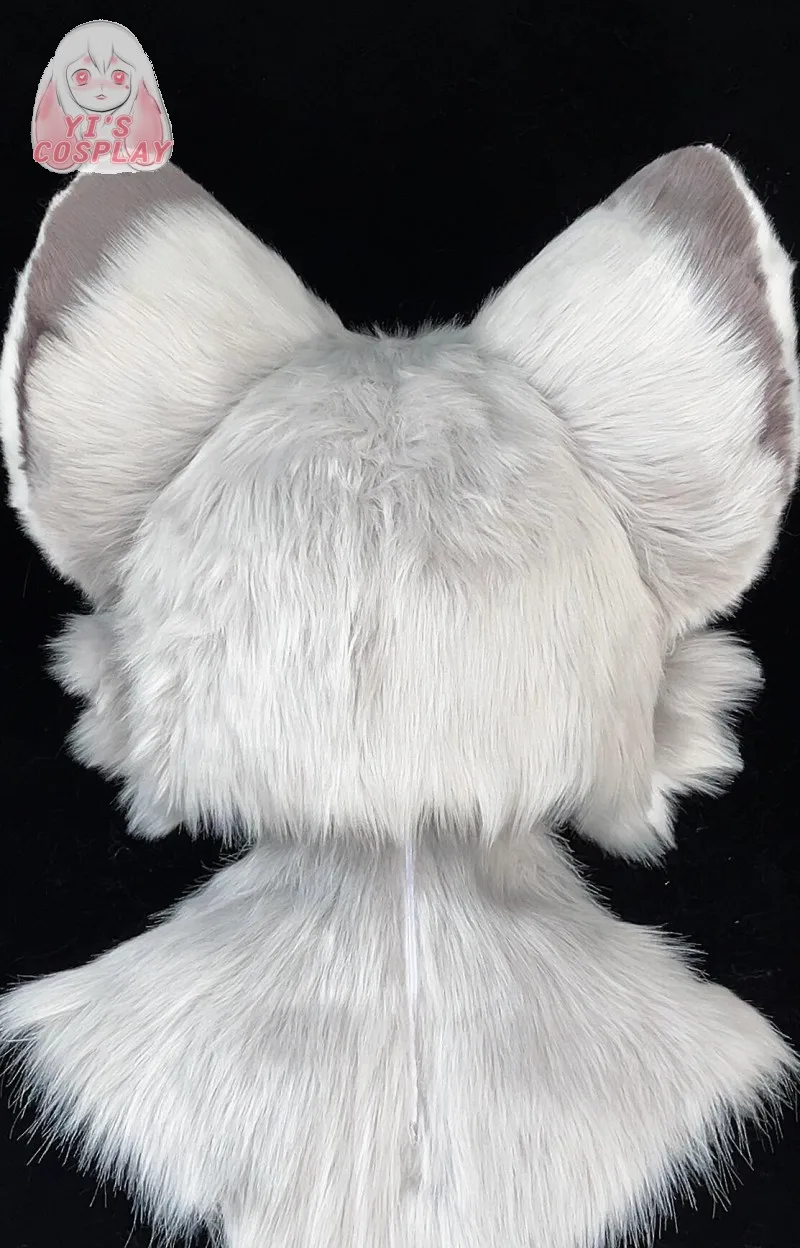سماعات كيمونو Fursuit Head Yis كوسبلاي مصنوعة يدويًا مخصصة برأس فروي Kigurumi Head Cosplay Beast مخصصة Fursuit Kemono Head
