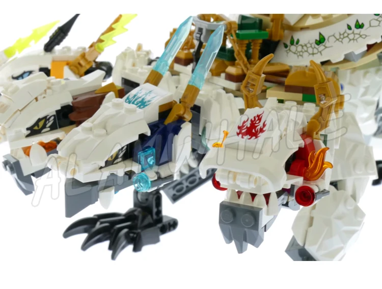 989 pièces Shinobi Legacy The Ultra Dragon 4 têtes, ailes dépliables, serpents serpentins, 11164, jouets de construction compatibles avec le modèle