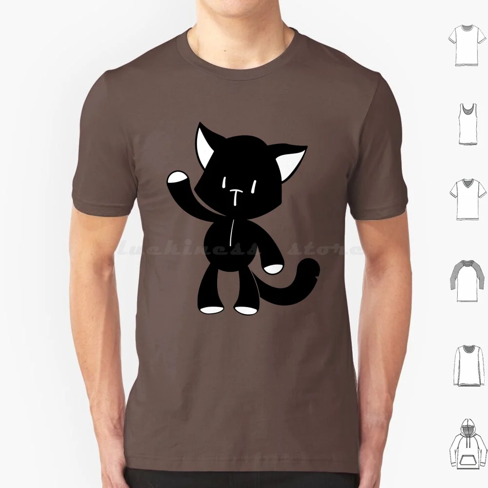 Neo The World Ends With You – Mr. Mew Gatto Nero Cat T Shirt Big Size 100% Cotton The World Ends With You Twewy Subarashiki