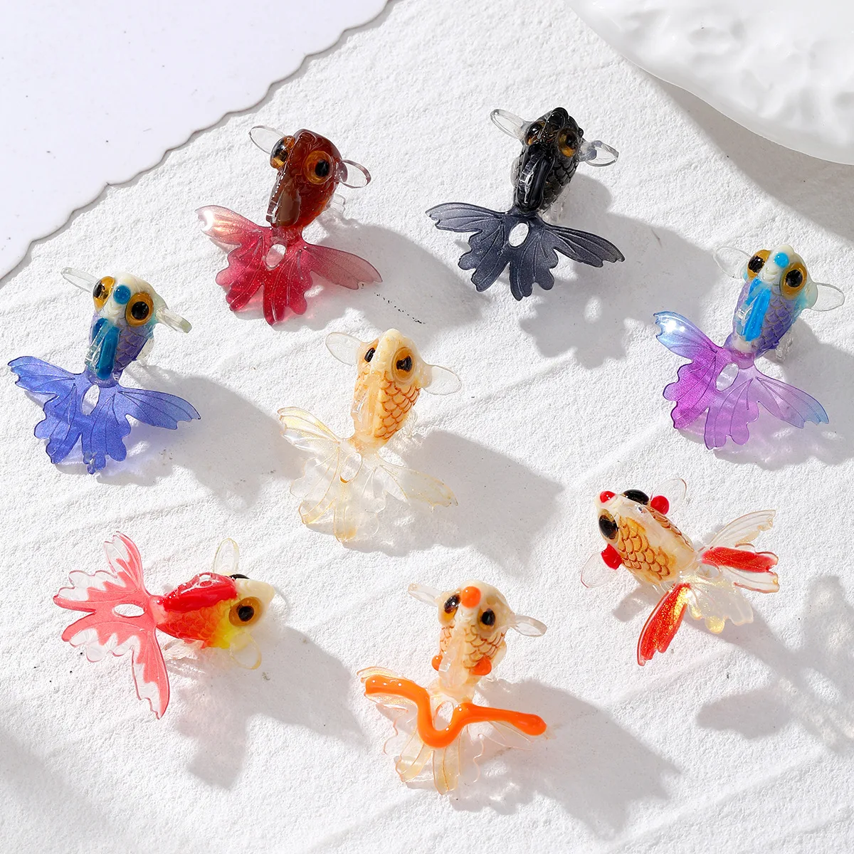 

5Pcs Cute Lucky Koi Goldfish Charms Cartoon Animal Acrylic Pendant For Phone Keychain Earrings Necklace DIY Crafts Jewelry Make