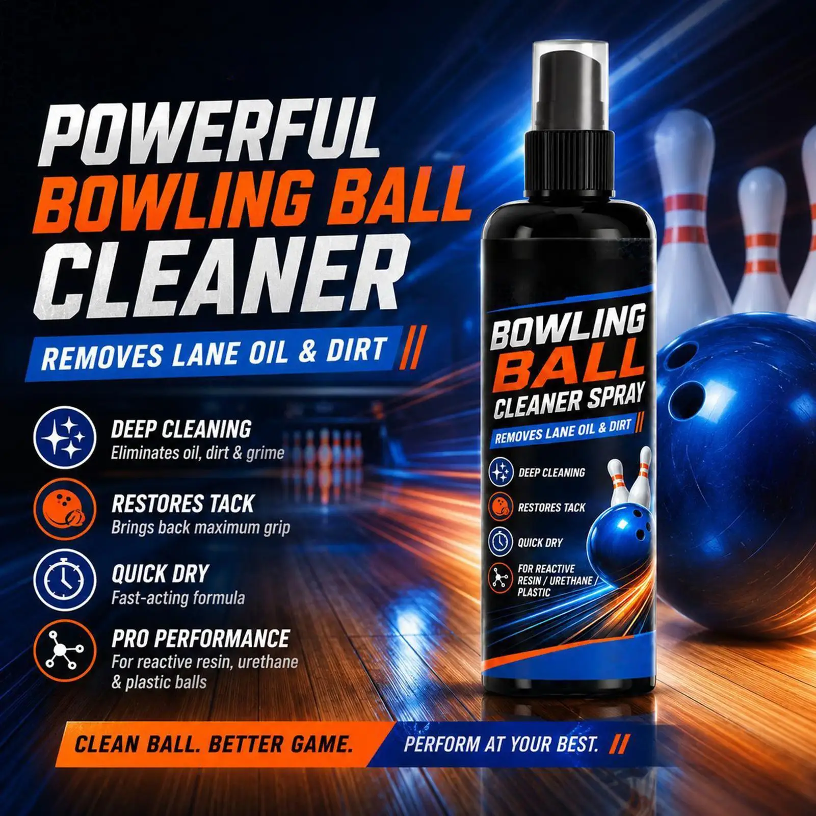 Bowling Ball Cleaning Spray with Towel Oil Remover Agent Dirt Cleaner for Performance Tackiness Restoration Gym Training