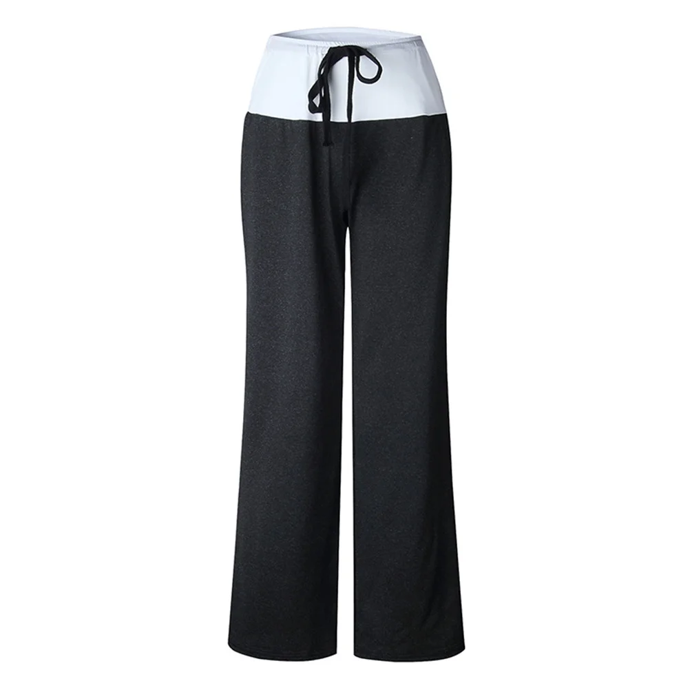 

Yoga Long Pants for Women Size M Black Breathable Cotton Blend High Waist Comfortable Lounge Activewear Harem Style