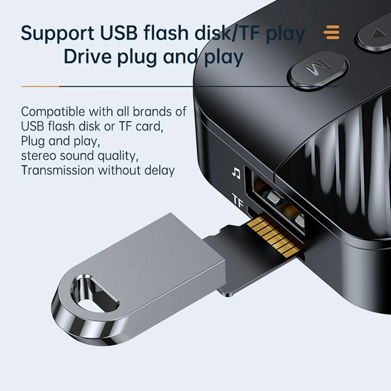 Ricevitore adattatore audio AUX per auto Bluetooth 5.3 Adattatore audio per musica per chiamate in vivavoce wireless da 3,5 mm per altoparlanti per auto e TV durevoli