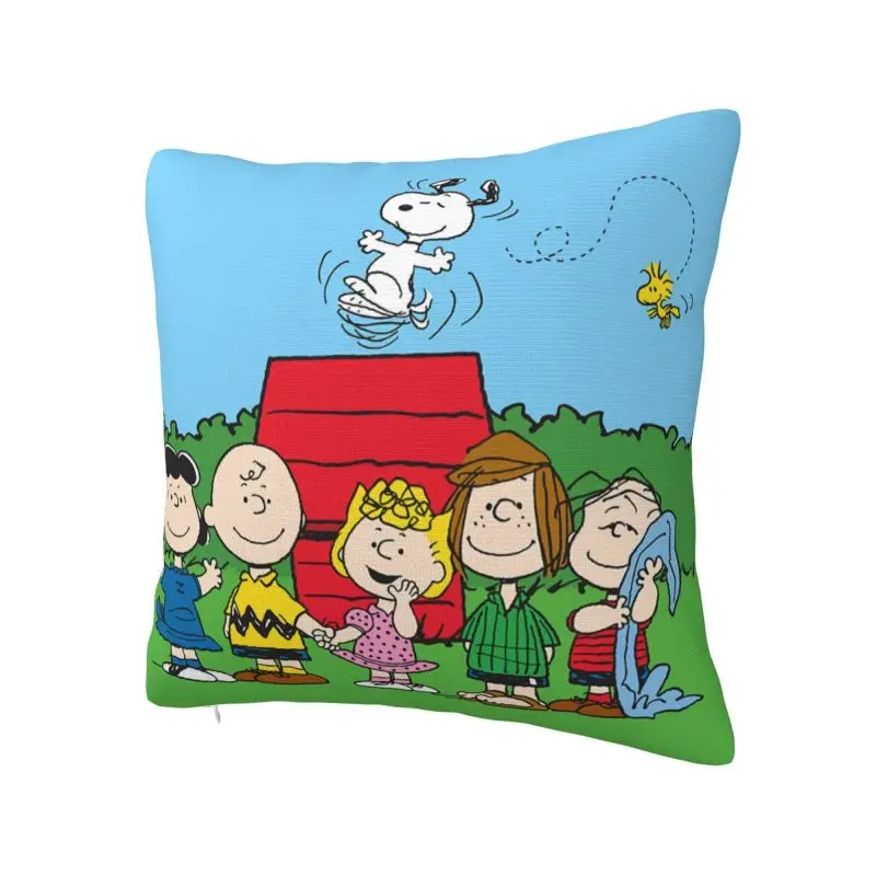 Custom Cute Cartoon Snoopy Cushion Cover 35x35 Cm Velvet Polyester Throw Pillow Case For Sofa ChairDecoration Bedding Pillowcase