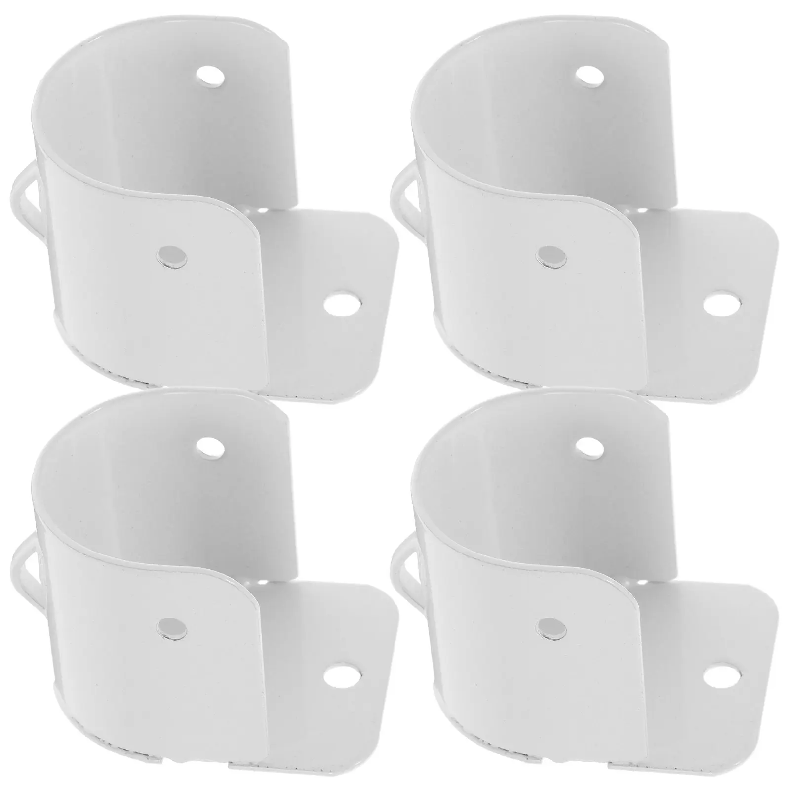 4Pcs Professional Iron Closet Rod Flange Mount Socket Bracket Wardrobe Rod Holder Bathroom Laundry Storage Space Saver Easy