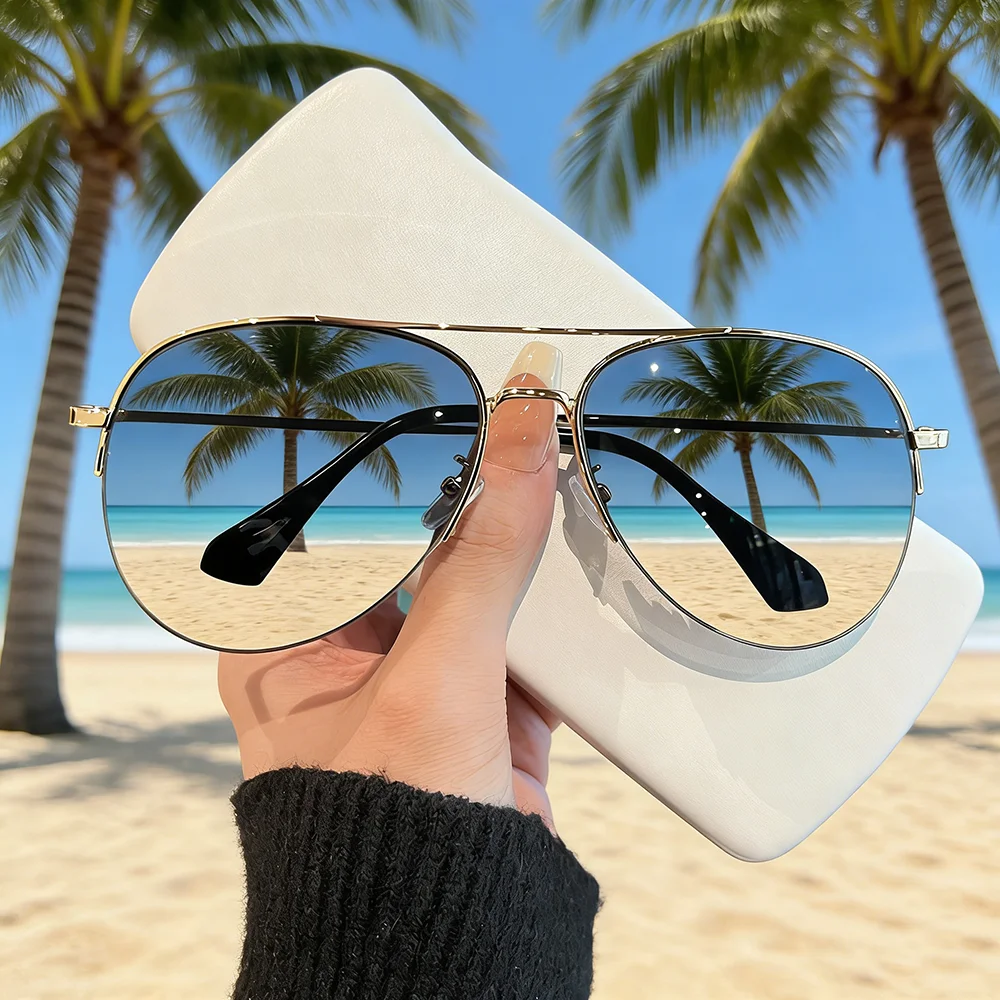Nuevas Gafas de Sol de Piloto Vintage para Hombre y Mujer, Gafas de Sol Redondas de Marca, Lentes Circulares para Hombre y Mujer