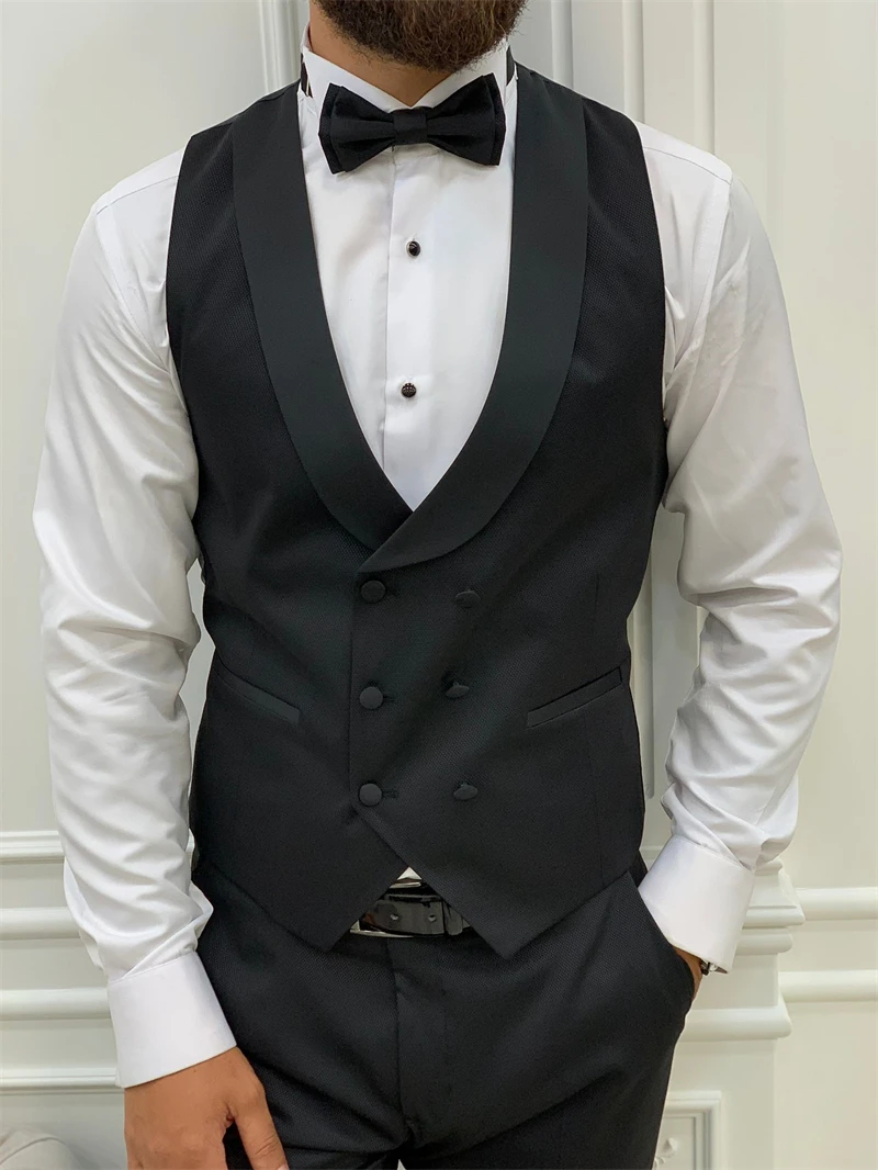 Oversized Mens Tuxedo Groom Suit Pointed Lapel Italian Cut Slim Fit Jacket Vest Trousers Formal Party Male Suits