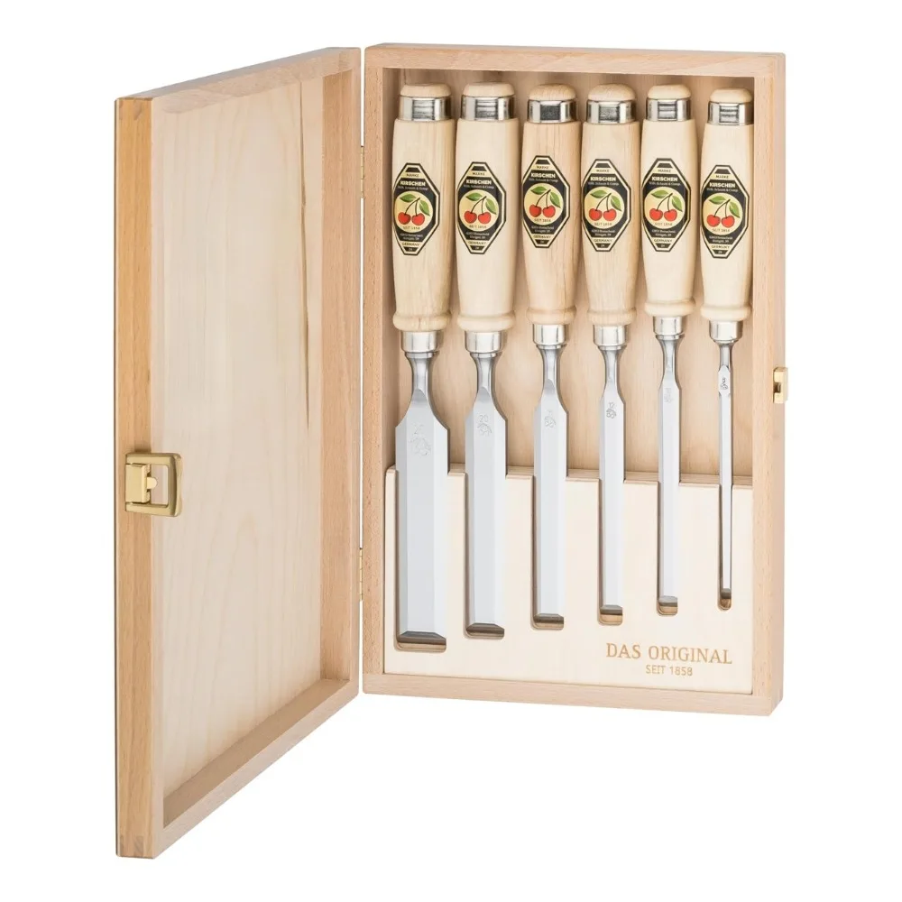 

6-Piece Chisel Set in Wood Box wood working tools