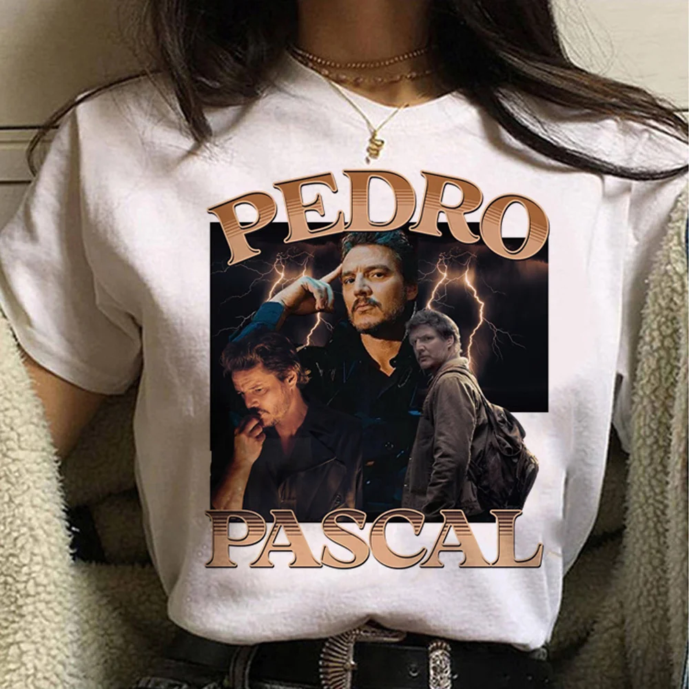 Anime Pedro Pascal Graphic Print T Shirt Fashion Streetwear Casual Crew Neck Short Sleeve Plus Size T Shirt Women