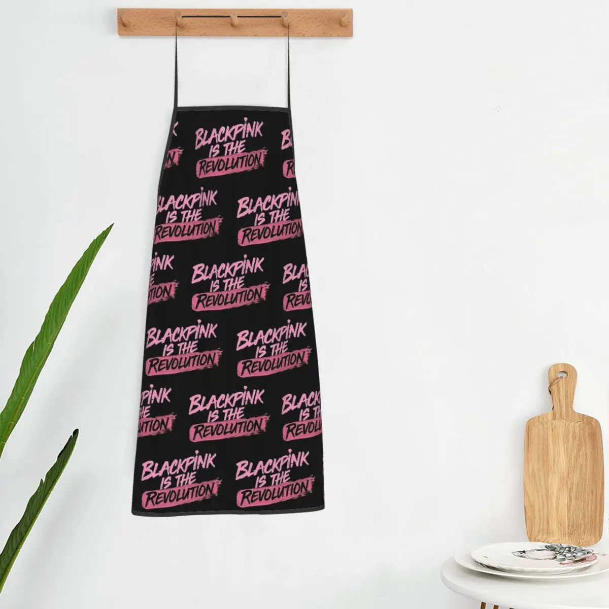 Custom Funny Pinks Kpop Blacks Is The Revolution Logo Bib Apron  Unisex Kitchen Chef Tablier Cuisine for Cooking Baking Painting