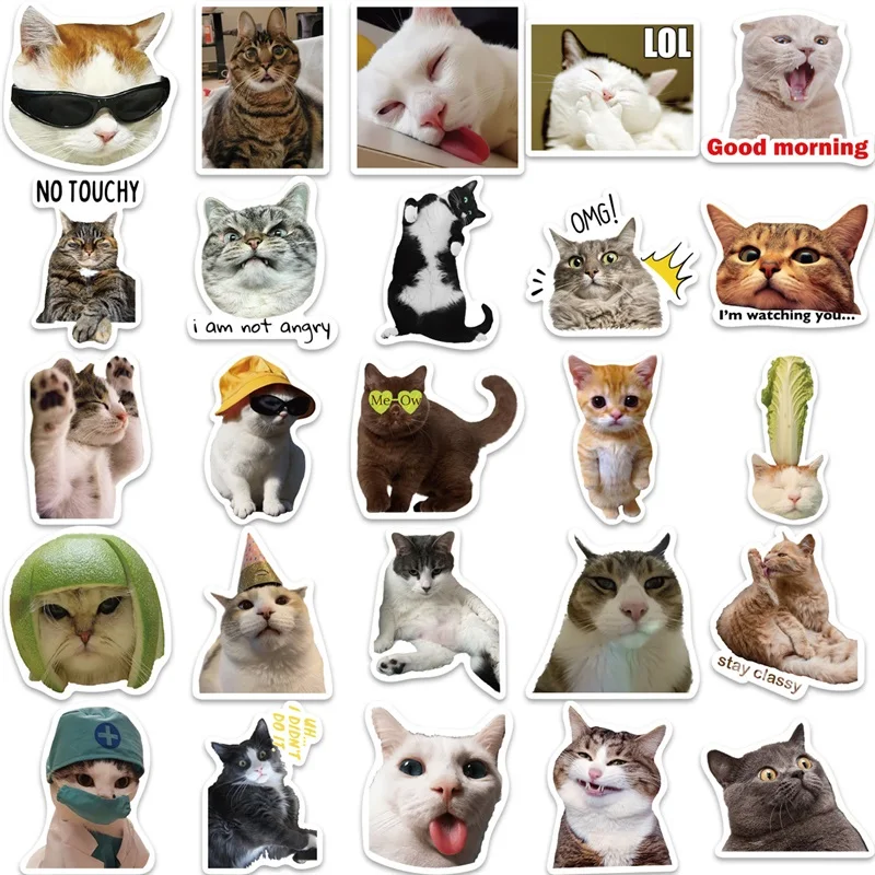10/30/50 sztuk Cartoon Cat Life naklejka z PVC estetyczne koreańskie artykuły papiernicze ręcznie konto dekoracja artykuły do scrapbookingu dla