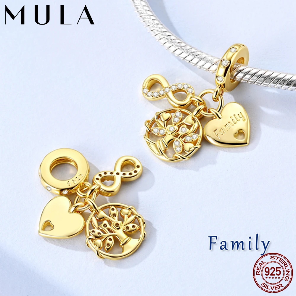 

Мула, Лидер продаж, серебро 925, золотое вечное семейное дерево, кулон из бисера, подходит для оригинального браслета-цепочки в виде змеи, ювелирные изделия «сделай сам», подарок для женщин