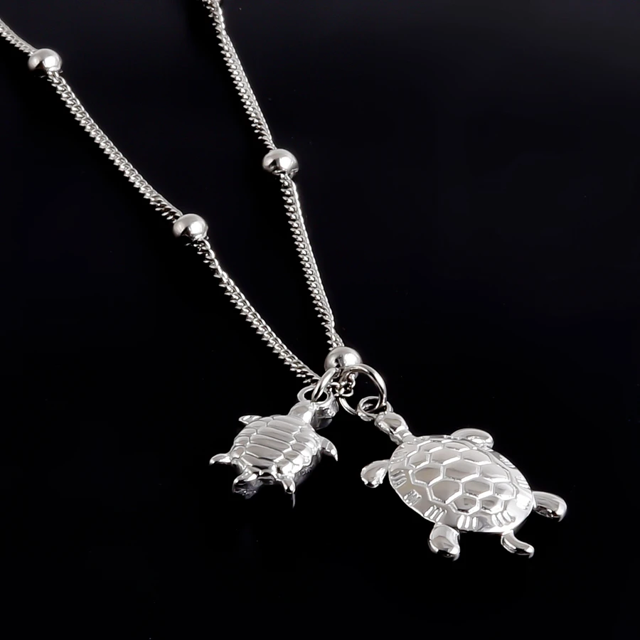Strand-Meerestier-Halskette, Perlen-Choker aus Edelstahl, Schildkröte, Seestern, blau, öltropfend, Fisch-Halskette für Damen und Herren, Schmuckgeschenk – Detail 8