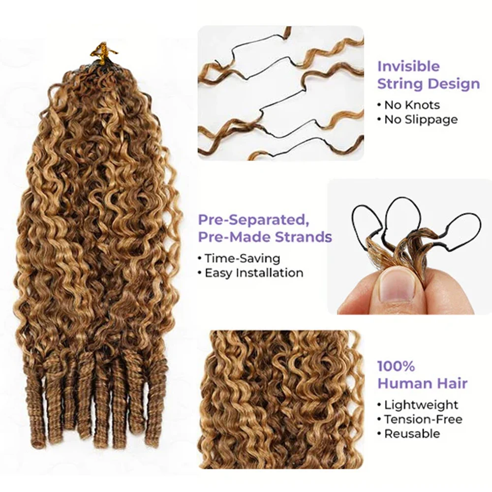 Highlight Burmese Curly Feather Crochet Human Hair Pre Looped 100% Raw Human Hair Crochet Hair Miracle Knots Crochet Human Hair Sf10e989cc5d44d4c9e8c298a5219749fD