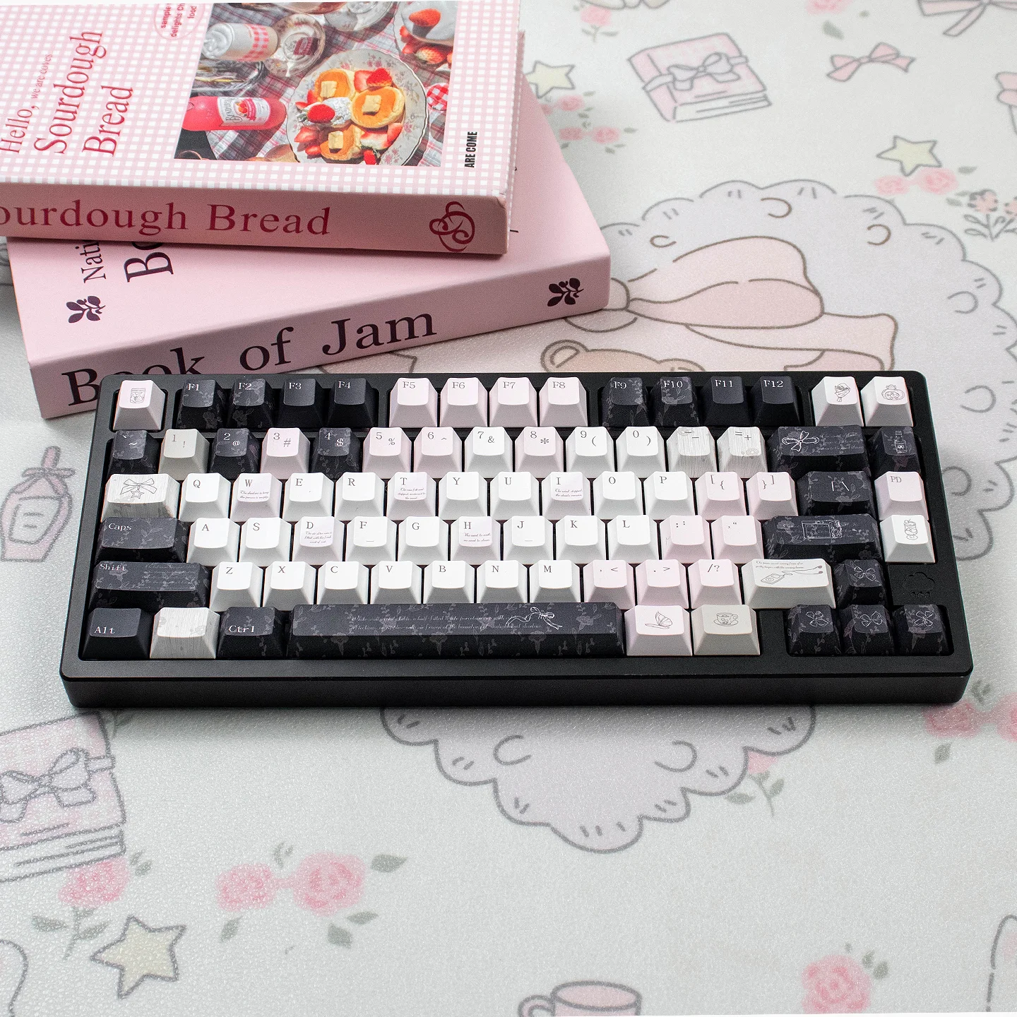 Pink Cute Keycaps Dye-sub Cherry profile PBT keycaps sets Customized Girls key caps For MX 61/68/96/104 Mechancial keyboard