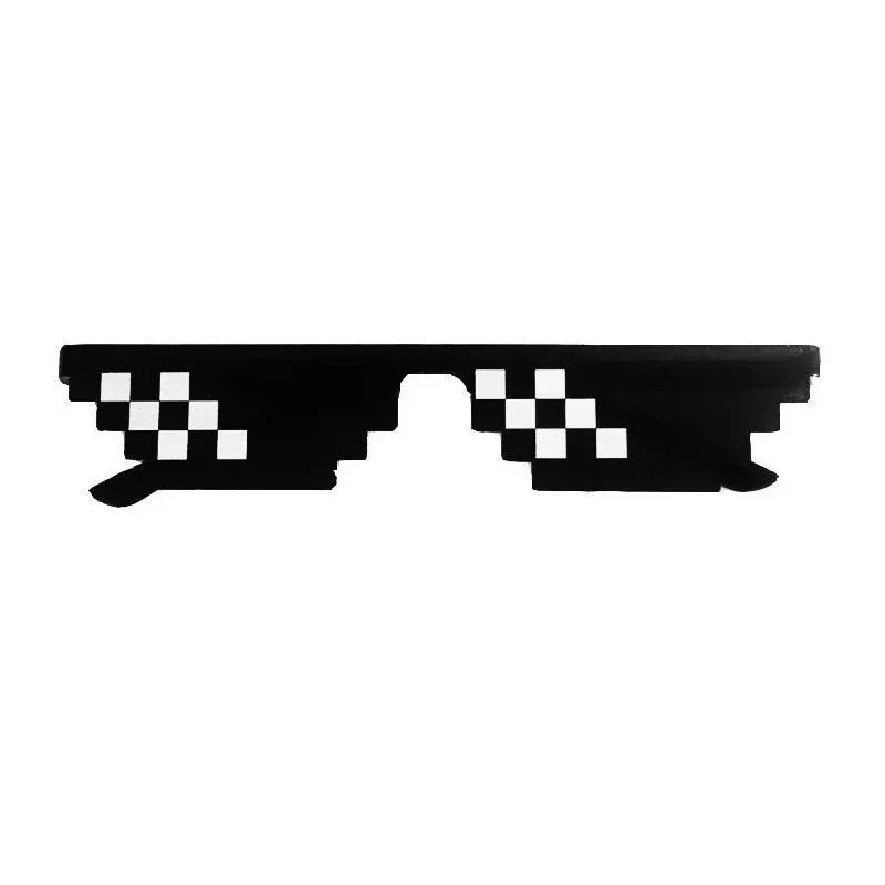 8 Bit Pixelated Mosaic Sunglasses Men Women Party Eyeglasses UV400 Vintage Unisex Gift Toy Glasses