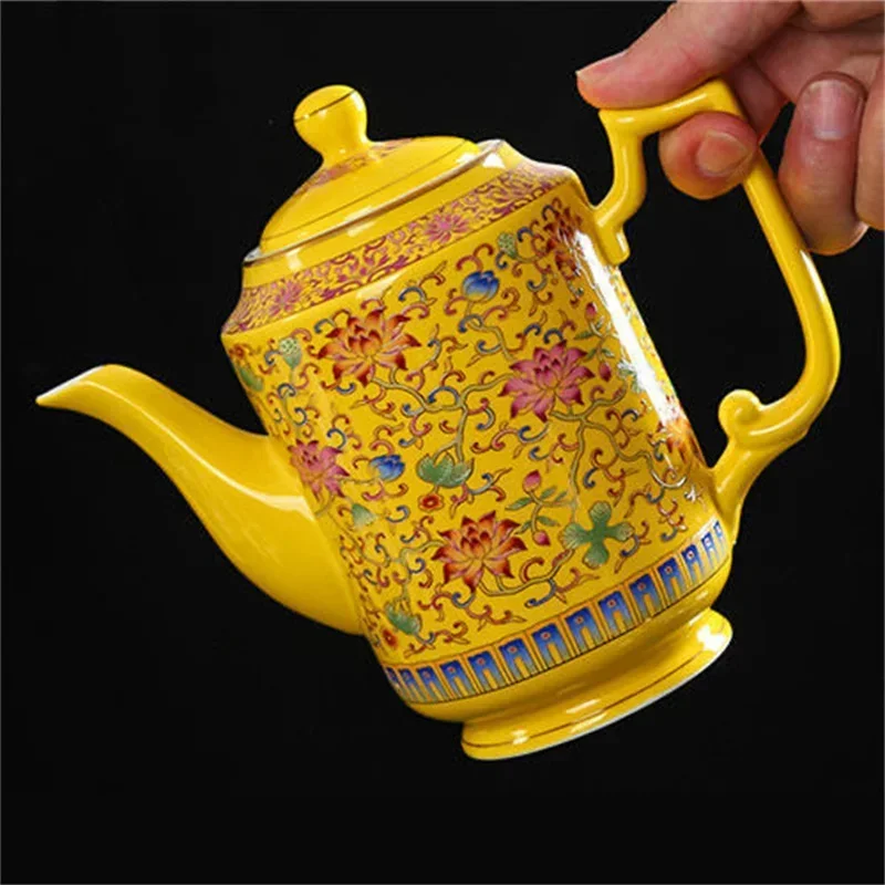 Ceramic Teapot, Coffee Pot, Household Drinkware, Heat Resisting Water Pitcher, Teaware, Good Quality Color Enamel Porcelain